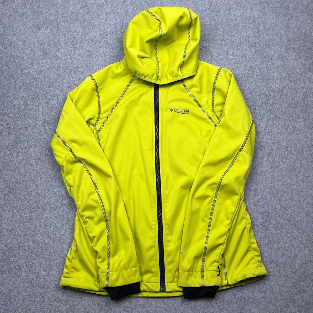 columbia titanium omni heat jacket green hooded zip up large